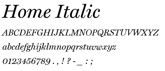 Home Italic font